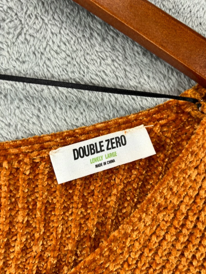 Suéteres para mujer grandes doble cero de gran tamaño corte naranja tejido cuello en V manga larga Foto 3 de 4