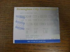 10/08/1999 Ticket: Birmingham City v Exeter City [Football League Cup]