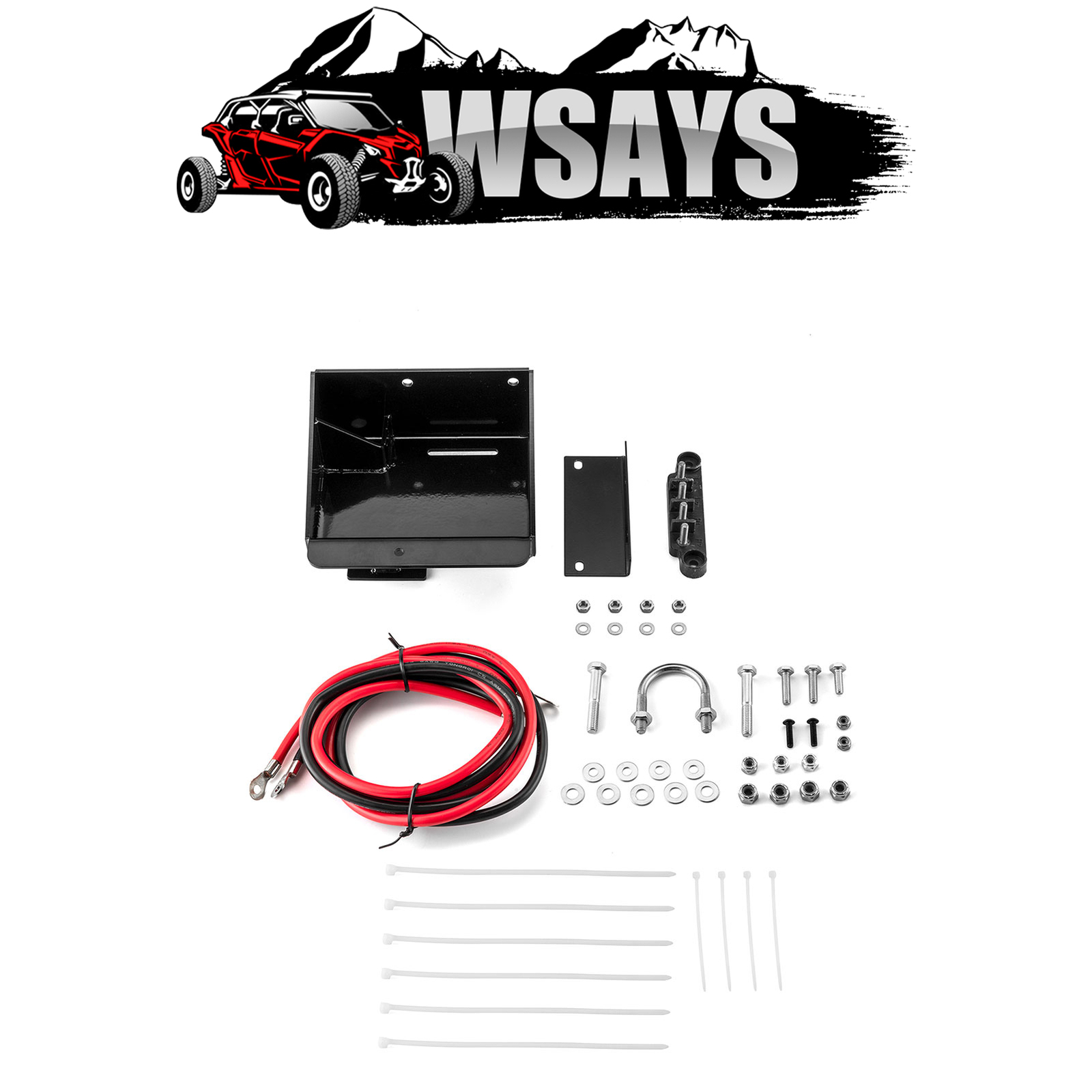 WSAYS Battery Relocation Kit & Tray Wires For Polaris Sportsman 450 570