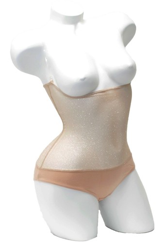 DANCE BODY BELLY STOCKING MESH NET COSTUME MIDRIFF COVER TAN NUDE BLACK SKIN XL - Picture 7 of 29