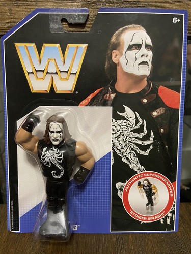WWE STING Figure Mattel 2017 Retro Series WWF Hasb...