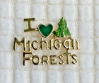 Hat Cap Lapel Pin I Love Michigan Forests Bike