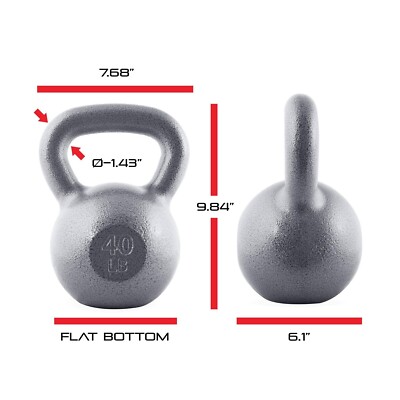 CAP Barbell Cast Iron Kettlebell Single 10-80 Pounds Strength Training Weights