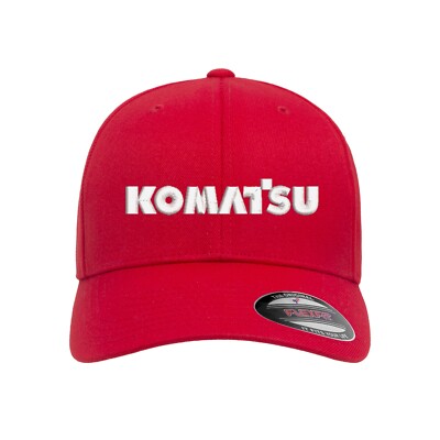 KOMATSU Logo Embroidered Flexfit Fitted Ball Cap