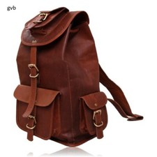 New Large Sturdy Leather Back Pack Rucksack Travel Bag For Men's and Women's.