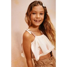 DIXIE Top maglia bambina ricami fantasia cashmere MADE ITALY 14 anni