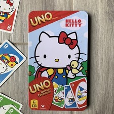 2012 HELLO KITTY UNO Card Game Mattel fast fun for everyone oversized tin, b7