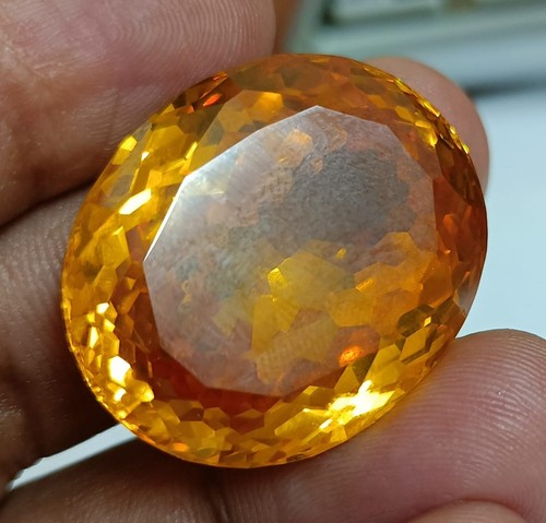 77.25 Ct Natural Wonderful Cambodia Zircon YELLOW Oval Shape Loose Gemstones - Picture 3 of 7