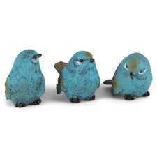 Raz Seaside Cottage Textured Blue Chickadee Birds 2.5 x 2.5 Resin Stone Table...