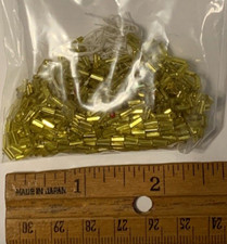 Vintage Czech Yellow Bugle Beads-4-4.9mm Rich Color Limited Supply-25g