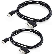 2Pcs 30Pin to USB C Cable Charging Syncing for Old iPad iPhone iPod 3.3FT BLACK