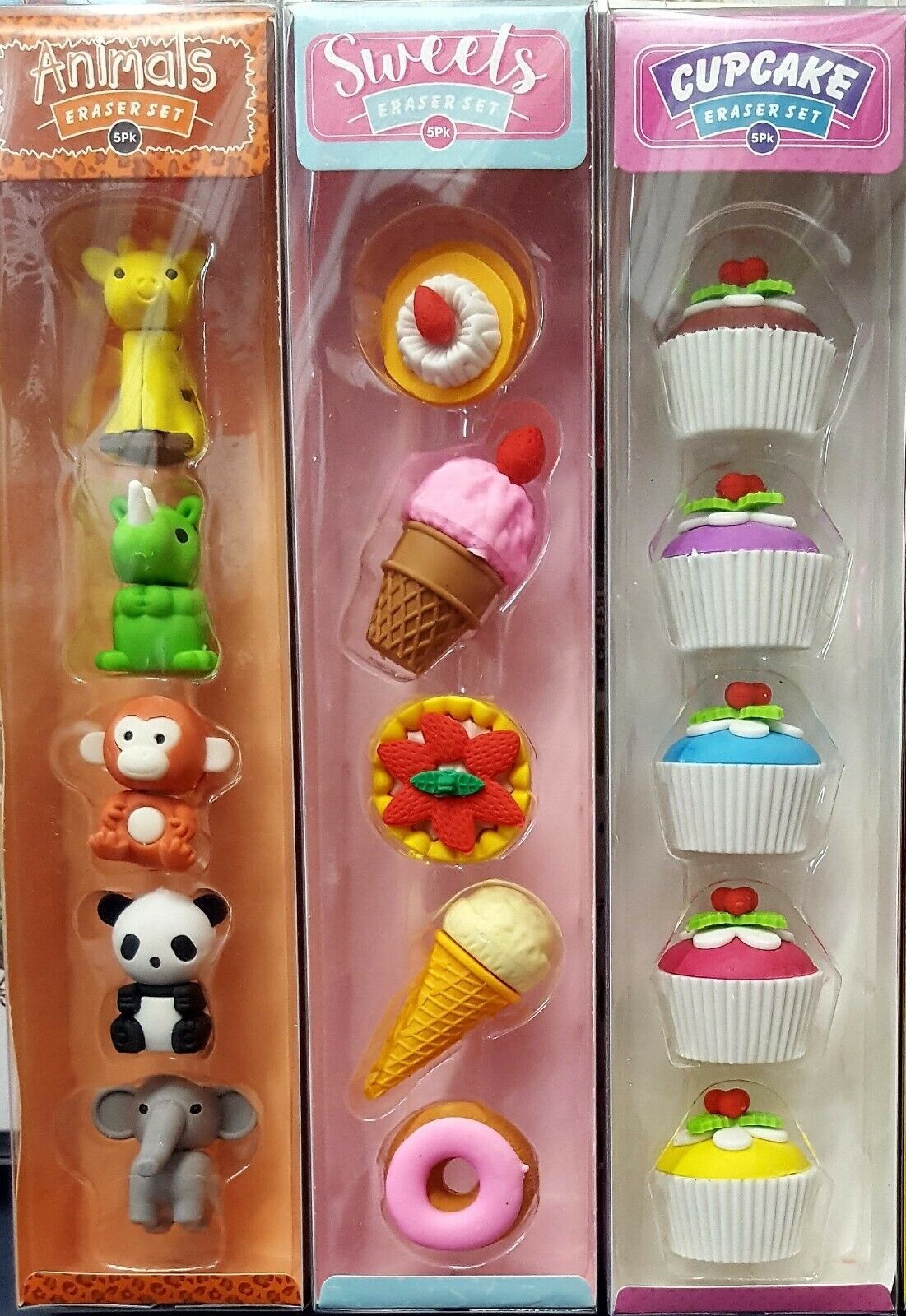 15 x Novelty Erasers for kids (Animals, Cup cakes and Sweet.Treat)