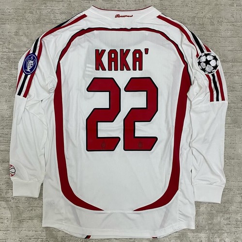 Ricardo Kaka Ac Milan 2007-2008 Away White Long Sleeve Retro Soccer Jersey
