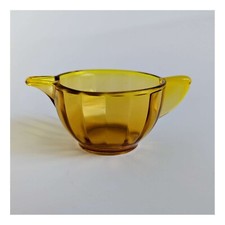 AKRO AGATE Child's Creamer TOPAZ Interior Panels Collectible Depression Glass