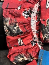 STAR WARS Twin Sheet Set Flat Fitted  2 Pillowcases Red and Black Jay Franco