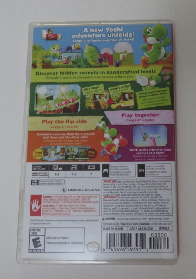 Replacement Case (NO GAME) Yoshi's Crafted World Nintendo Switch | eBay