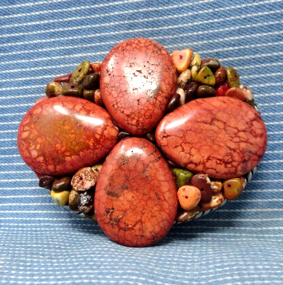 Hebilla de cinturón con piedras rosas del suroeste boho artesanal modificado Ivan.GTA831 Foto 2 de 4