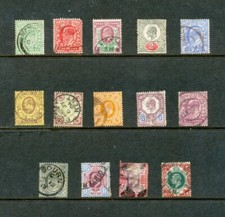 DFF. GB stamps. King Edward VII 1902. Used set to one shilling.