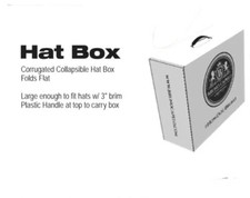 New Hat Boxes Size 16  x14  x6  White w Black Plastic Handle Fits 3  Wide Brim Hat