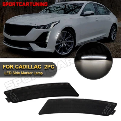 LED Strip Side Marker Lamp For 2020- Cadillac CT5 Smoked Lens Front Bumper White - Bild 1 von 4