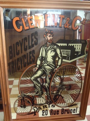 Ancien Miroir Publicitaire Clement Cie Bicycles Tricycles Paris Rue Brunel Ebay