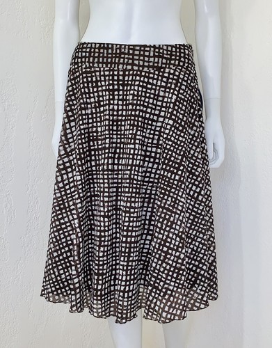 NWT Pendleton Windward Brown Ivory Nylon Mesh Knee Length Flare Skirt Size 4 - Picture 3 of 12
