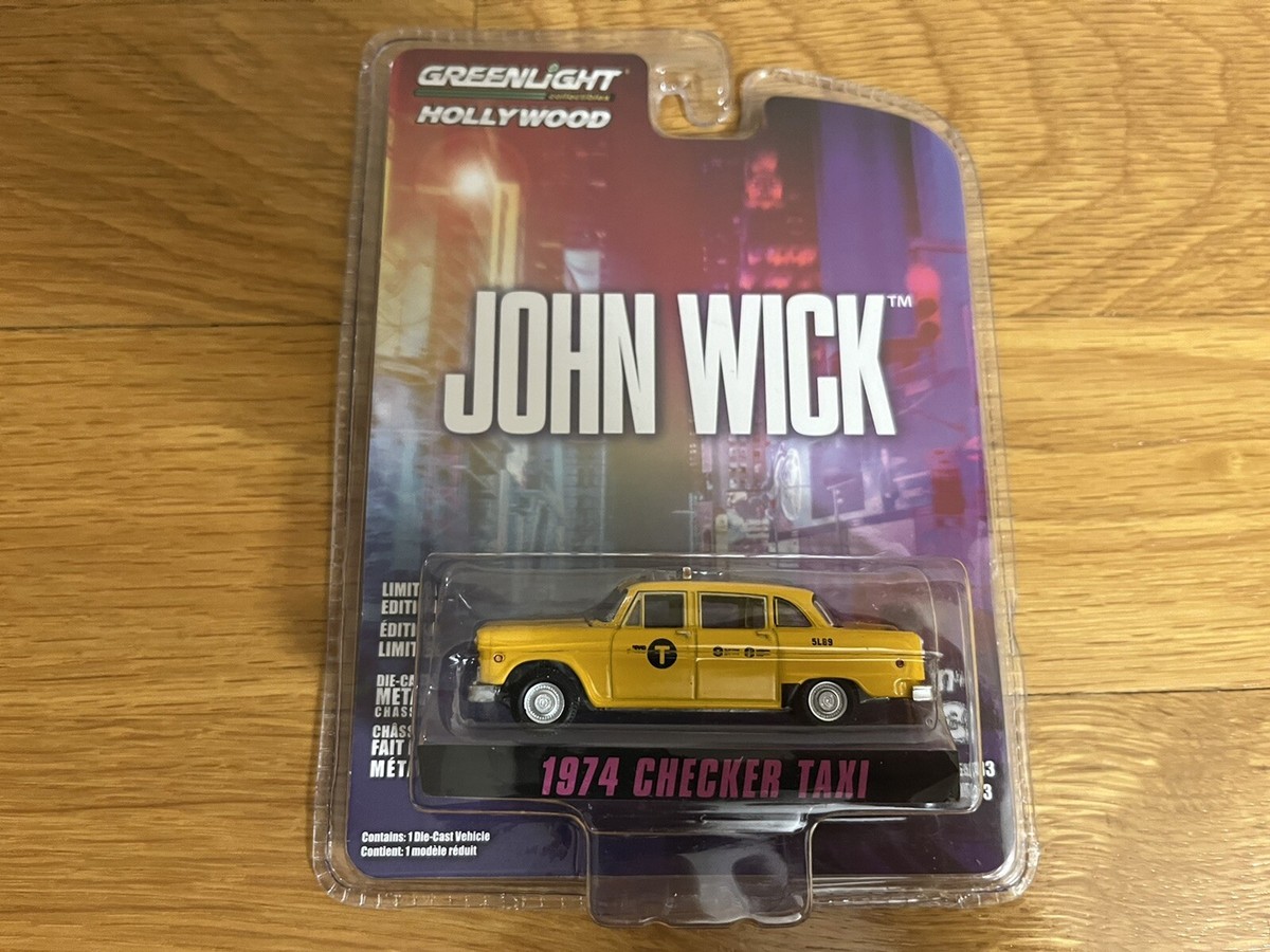 1:64 Greenlight *HOLLYWOOD 33* JOHN WICK 1974 Checker Taxi Cab New