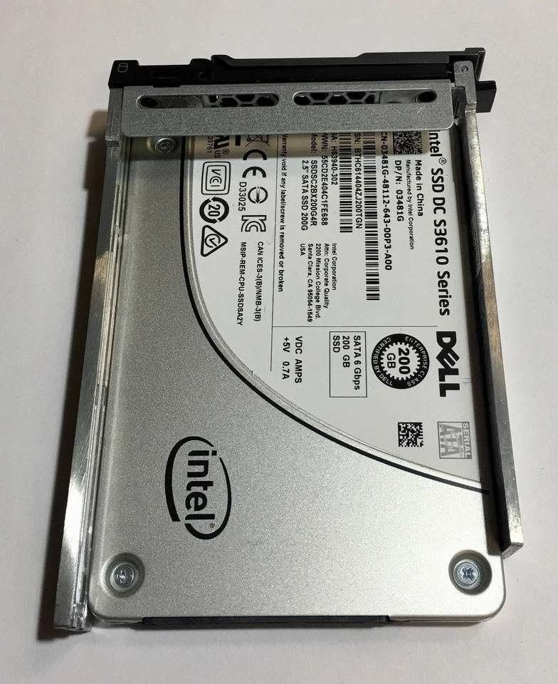 *Intel 03481G 200GB SSD 2.5" SATA Model: SSDSC2BX200G4R DP/N: 3481G* - Image 3 of 3