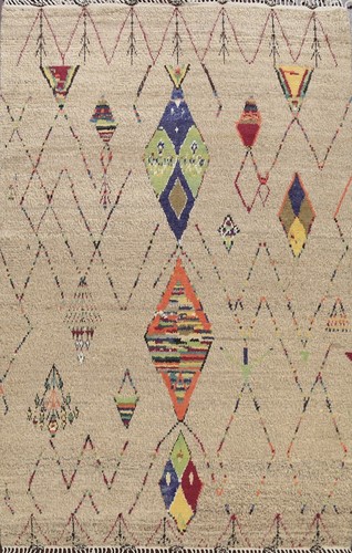 Vegetable Dye Modern Moroccan Berber Geometric Handmade Oriental Area Rug 8'x10' - Picture 1 of 12