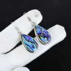 Natural Abalone Shell Gemstone Earring 925 Sterling Silver Handmade Jewelry Gift