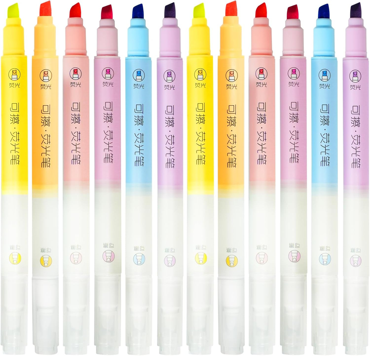 Erasable Highlighters, Double Head Smooth Writing Highlighte