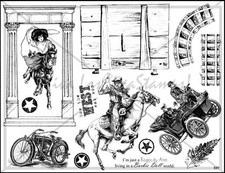 Unmounted Rubber Stamp Plate, Unmounted/Uncut Pink Rubber Stamps