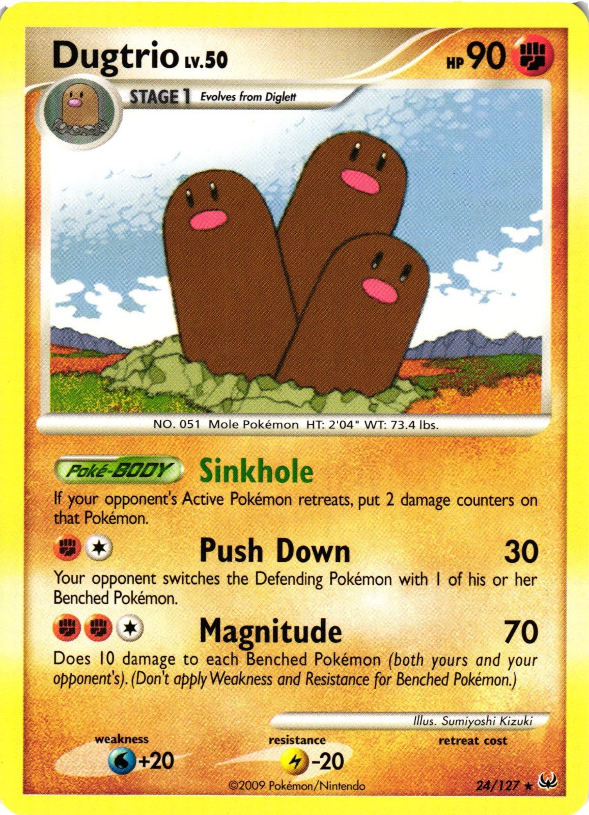 Pokemon TCG Dugtrio 24/127 Platinum Rare LP