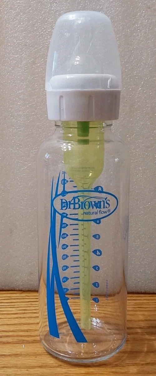 Dr. Brown's Natural Flow 8oz Glass Bottle Anti-Colic Options+ Lid Nipple 7pc