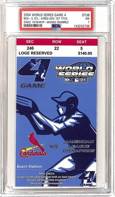 2004 World Series Game 4 Ticket Stub PSA 7 Red Sox Clinch | eBay