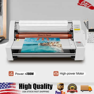 #ad V350 Laminating Machine Hot Cold Roll Laminator Digital Display Single Dual $148.30