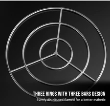 Skyflame 36-Inch Round Fire Pit Burner Ring, 304 Stainless Steel