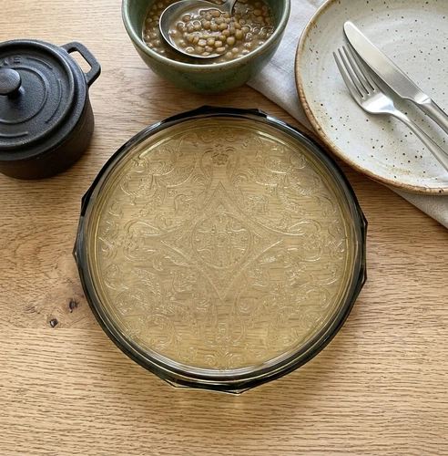 RARE Vintage Madrid Amber Hot Plate • Federal Glass Co. (1932–1939)