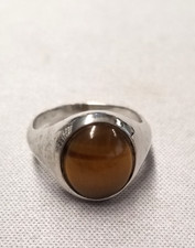 Sterling Silver 5.0g Tiger's Eye Ring sz 7.25