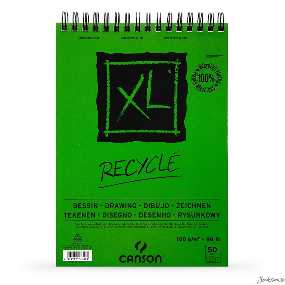 Canson XL Recycled Spiral Pad Paper A3 160gsm 50 Sheets For Drawing
