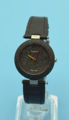 Used Womens Tissot R150 905-7 Rock Watch Granite Case Leather Strap New Battery - Image 1 of 4