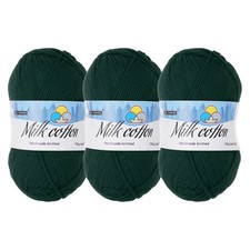 Cotton Yarn,Soft Knitting Yarn -3 Skeins/3×218yards/3×3.53oz/Dark Green