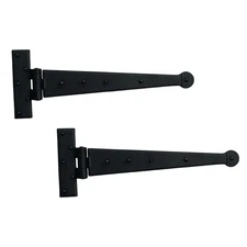 Colonial Bean Strap Hinge in Wrought Iron Hardware 12 Inches Sold in Pairs