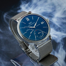 IWC Portofino Hand-Wound Eight Days Blue Dial 45mm Steel | Box & Papers 3