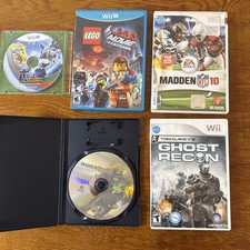 NIntendo Wii Games 1 Lot of 5 Games, Madden 07, 10, Ghost Recon, Lego, Pokken