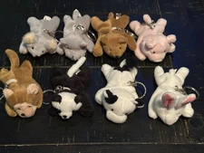 Fun Express Mini Animal Stuffed Characters Keychain Assortment – 4 3/4", 8 piece