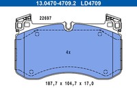 Bremsscheiben-BremsbeläGe-Kit ATE 13.0470-4709.2 MERCEDES-BENZ 000 420 50 02