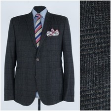 Mens Field Blazer 44R US Size CG Check Brown Wool Sport Coat Jacket