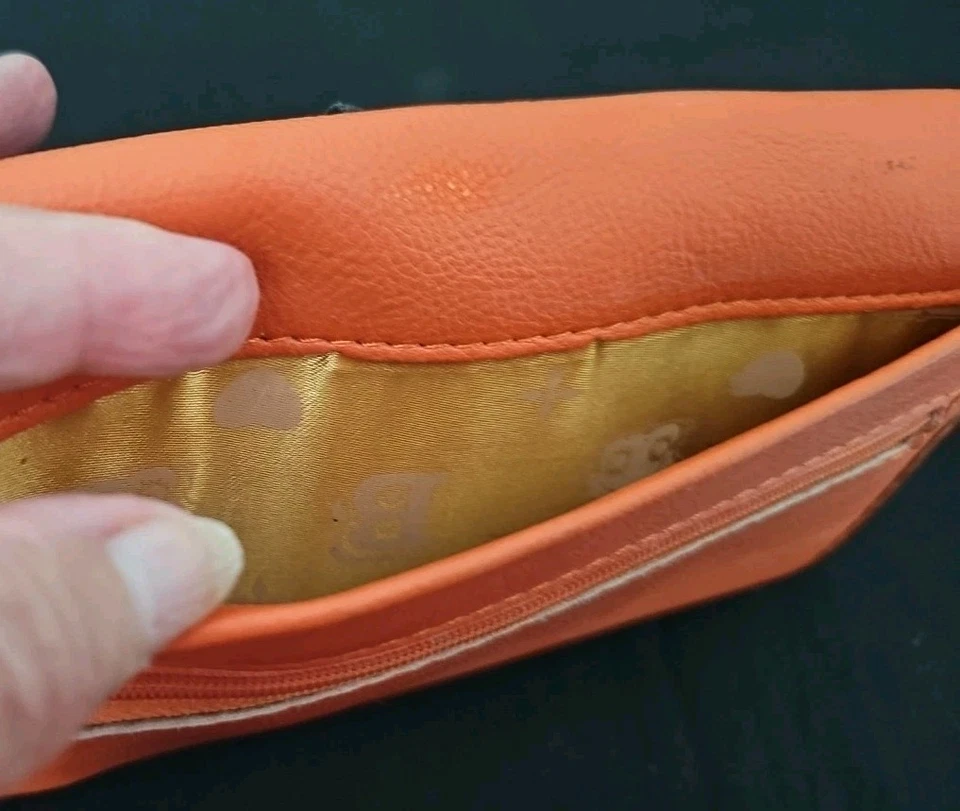 Cartera Betty Boop Vintage Plegable Naranja Estrás Mezcla Tarjetas Tachonadas Cambio Billetes Foto 4 de 4