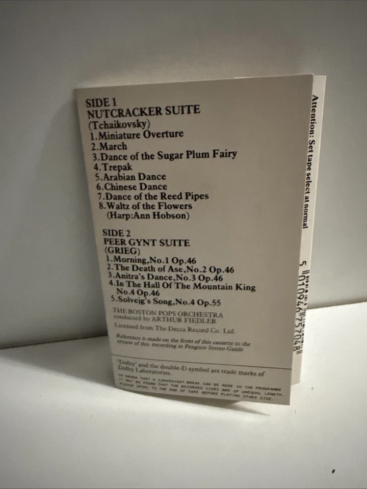 Nutcracker & Peer Gynt Suites Fiedler / Boston Pops Critics Choice Cassette 02a - Изображение 2 из 3